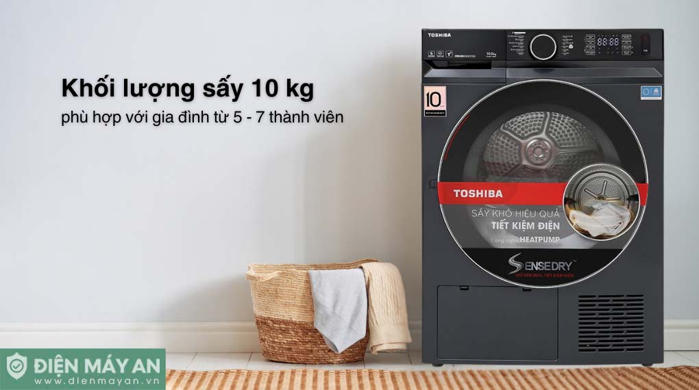 Máy sấy bơm nhiệt Toshiba 10 kg TD-BP110GHV(MG)